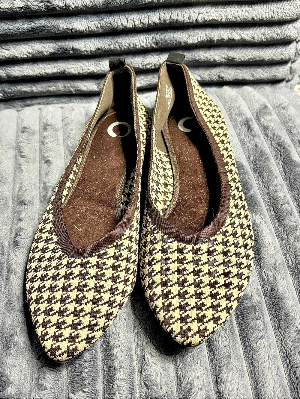 Houndstooth Pointed-Toe Flats US 11